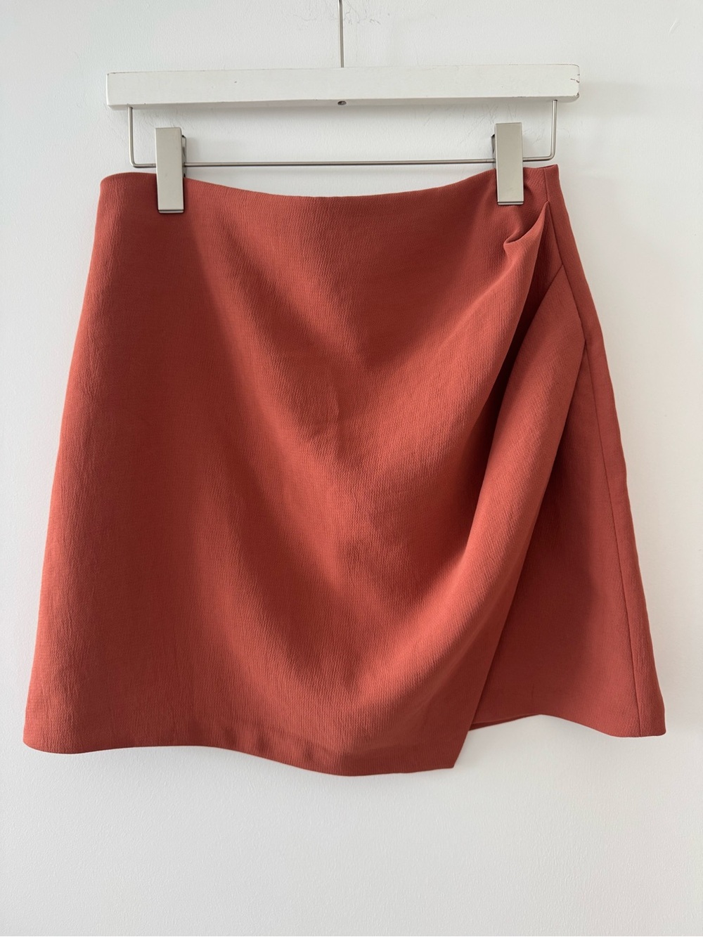Wilfred Rust Orange Draped Mini Skirt